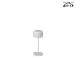battery table lamp LILLE MINI with USB connection, with touch dimmer IP54, white dimmable