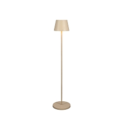 battery floor lamp POMEZIA MEDIUM USB IP54, sand coloured dimmable