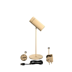 battery table lamp MULTI 3in1 IP54, sand coloured dimmable
