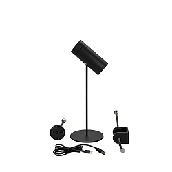 battery table lamp MULTI 3in1 IP54, black dimmable
