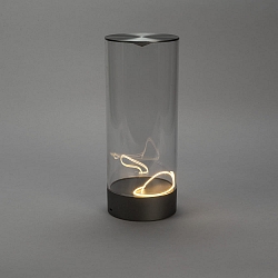 battery table lamp EDISON L USB IP54, anthracite dimmable