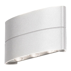 LED Au�en-Wandleuchte CHIERI, IP54, Up/Down, 6 LEDs, 8W 3000K 400lm, Wei�, Aluminium / Klarglas