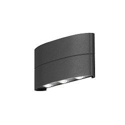 LED Au�en-Wandleuchte CHIERI, IP54, Up/Down, 6 LEDs, 8W 3000K 400lm, Anthrazit, Aluminium / Klarglas
