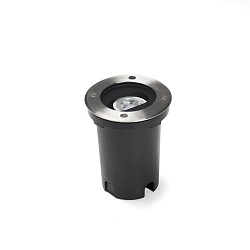 Outdoor Bodeneinbaustrahler, IP65, rund, 230V, GU10 max. 6W, Lichtwinkel verstellbar 0-15�, Edelstahl 304 / Klarglas