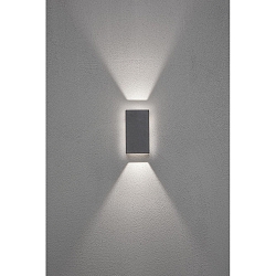 LED Au�en-Wandleuchte CREMONA, mit Hintergrundlicht + Lichtstrahl, einstellbar, 3W 3000K 360lm, Anthrazit, Alu / Klarglas