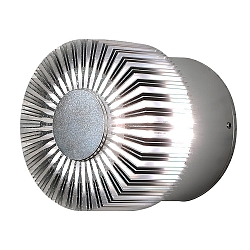 HighPower LED Au�en-Wandleuchte MONZA, mit Seiten-Effekt , 3W 3000K 160lm, Silbergrau, Massiv-Aluminium