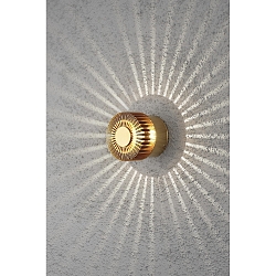 HighPower LED Au�en-Wandleuchte MONZA, mit Seiten-Effekt , 3W 3000K 160lm, Messing anodisiert, Massiv-Aluminium