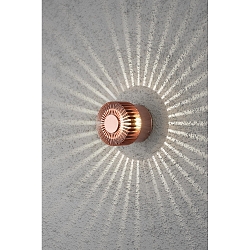 HighPower LED Au�en-Wandleuchte MONZA, mit Seiten-Effekt , 3W 3000K 160lm, Kupfer anodisiert, Massiv-Aluminium
