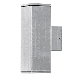 Au�en-Wandleuchte MONZA, mit doppeltem Lichtkegel, 2xGU10, IP44, aluminium eloxiert / Klarglas