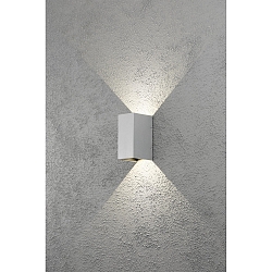 HighPower LED Au�en-Wandleuchte CREMONA, Up/Down, Lichtaustritt verstellbar, 3W 3000K 460lm, Silbergrau / klar