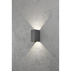 HighPower LED Au�en-Wandleuchte CREMONA, Up/Down, Lichtaustritt verstellbar, 3W 3000K 460lm, Anthrazit / klar