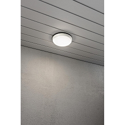 LED Au�en-Wand- / Deckenleuchte CESENA, IP54, rund, 10W 3000K 900lm, Wei�, Aluminium / Acrylglas opal