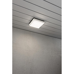 LED Au�en-Wand- / Deckenleuchte CESENA, IP54, eckig, 10W 3000K 900lm, Wei�, Aluminium / Acrylglas opal