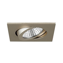 Outdoor LED Einbaustrahler, IP65, quadratisch, 8.2 x 8.2cm, Plug&Play 350mA, 6W 3000K 650lm 38�, schwenkbar 30�