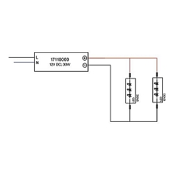 LED Netzgerät 12V DC zu BRUM-17106/ -07 /-10, inkl. 20cm Anschlussleitung, max. 30W