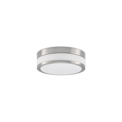 Wand- und Deckenleuchte EREVAN, IP44, Ø 28cm, 2x E27, Opalglas / Stahl, Nickel matt