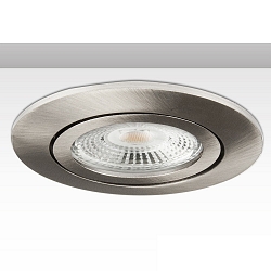 Einbaurahmen RUND f�r GU10/MR16 Spots, IP20, schwenkbar, exkl. Fassung, exkl. Leuchtmittel, Aluminium, Nickel-Satin