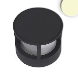 LED Pollerleuchte-5, IP54, 6W 3000K 280lm, Aluminium, sandschwarz, Höhe 10.5cm