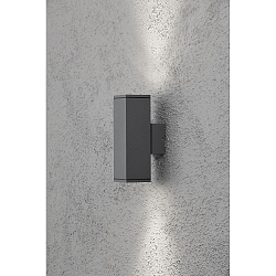 Au�en-Wandleuchte MONZA, mit doppeltem Lichtkegel, 2xGU10, IP44, anthrazit, Aluminium Klarglas