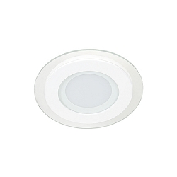 LED Einbauleuchte GLAS PANEL 100 R 350mA, CCV, IP20, rund, Ø 10cm, dimmbar, ohne BG, weiß, 5W 3000K 340lm 120°