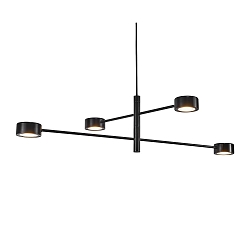 LED Pendelleuchte CLYDE, IP20, 4-flammig, 60-225cm, 4x 4W 2700K 350lm 120°, 3-Step MOODMAKER™ , drehbar, schwarz