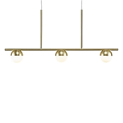 Pendelleuchte CONTINA, 3-flammig, G9, IP20, Glas opal weiß, Messing