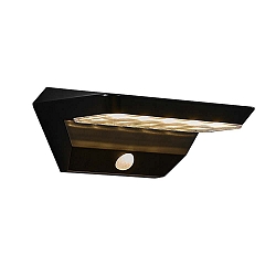 LED Solar-Wandleuchte AGENA, Trapezform, mit PIR-Sensor, IP44, 5W 3000K 390lm, schwarz