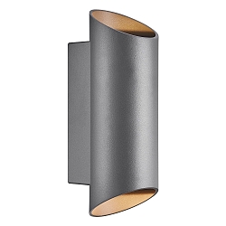 Außenwand-Strahler NICO ROUND 22, zylindrisch, IP54, Up/Down, 2x GU10, Aluminium / Glas, anthrazit
