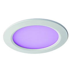 LED Einbaustrahler QILE RGBWW, IP43, Ø 12.1cm, 24V DC / 350mA, 23.55W RGB+3000K 966lm 110°, ohne BG, weiß