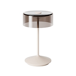 LED Akku-Glasleuchte NUMOTION, IP54, 2.2W 2200/2700K (Flex-Mood) 140/160lm, mit Touch-Dimmer, dünenbeige / Rauch