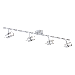 Aufbau-Strahlerleiste NATASJA, 4-flammig, inkl. 4x GU10 LED 7W 2200-2700K 480lm (D2W), dreh- und neigbar, stahl gebürstet