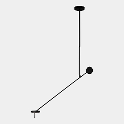 pendant luminaire INVISIBLE SINGLE FIXED LED 1 flame, rotatable, tiltable IP20, black dimmable