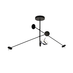 pendant luminaire INVISIBLE TRIPLEX 3 flames, adjustable, switchable IP20, black dimmable