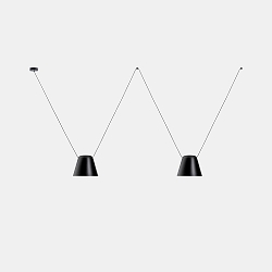 Pendelleuchte ATTIC DOUBLE CONIC SHAPE E27 15W schwarz