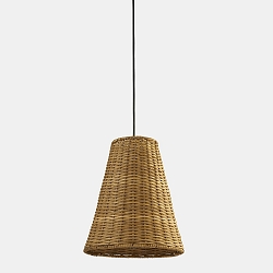 Pendelleuchte CARIBE �260 E27 15W schwarz NATUR-RATTAN 517lm