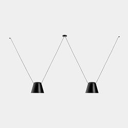 pendant luminaire ATTIC 2 2 flames, conical E27 IP20