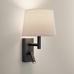 wall and ceiling luminaire METRICA SHADE READER E27 IP20, shade excl., black