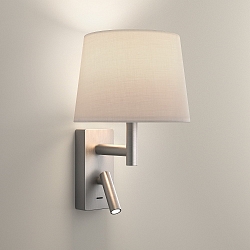 wall and ceiling luminaire METRICA SHADE READER E27 IP20, shade excl., nickel