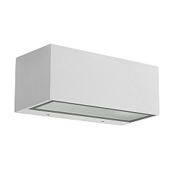 Au�enwandleuchte NEMESIS , IP66 IK04,Up/Down, 9 x 22cm, E27 max. 15W, Aluminium / Mattglas + Diffusor, wei�