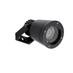 Outdoor Strahler HUBBLE GU10 & GU5.3 TECHNOPOLYMER, IP66 IK06, 2 Fassungen (max. 8W) + Blende + Spie�, schwenkbar, schwarz