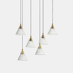 Pendelleuchte VENETO SURFACED 6 BODIES LED 30W 2700K Gold 268lm
