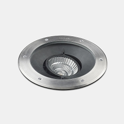 LED Bodeneinbau-Strahler GEA COB, IP65-IP67 IK10, � 18.5cm, dreh- / schwenkbar, Edelstahl AISI 316, 17.6W 2700K 1630lm 21�