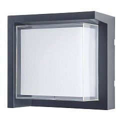 outdoor wall luminaire CREU square IP65, opal, black