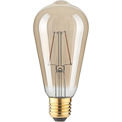LED Filament Edison-Form ST64 GOLD, E27, 2.5W 180lm 1800K, schaltbar, Goldglas klar