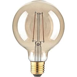 LED Filament Globe-Form G95 GOLD, � 9.5cm, E27, 2.5W 200lm 1800K, schaltbar, Goldglas klar