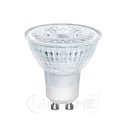 LED glass reflector lamp, GU10, 5W 3000K 350lm 38�, dimmable