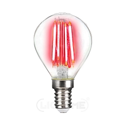 LED Deko-Filament Tropfenform P45, E14, 4W Rot / klar