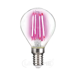 LED Deko-Filament Tropfenform P45, E14, 4W Pink / klar