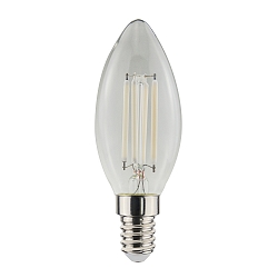 LED Filamentlampe WHITE Kerze C35, E14, 4,5W, 4000K, 470lm, IP20, klar
