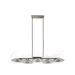 Pendelleuchte NIKKI, 5-flammig, inkl. 5x GU10 5W 2700K 350lm (3-StepDim), Silbergrau / Satin